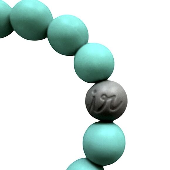 Itzy Ritzy Teething Happens Silicone Bracelet Turquoise - Picture 4 of 8